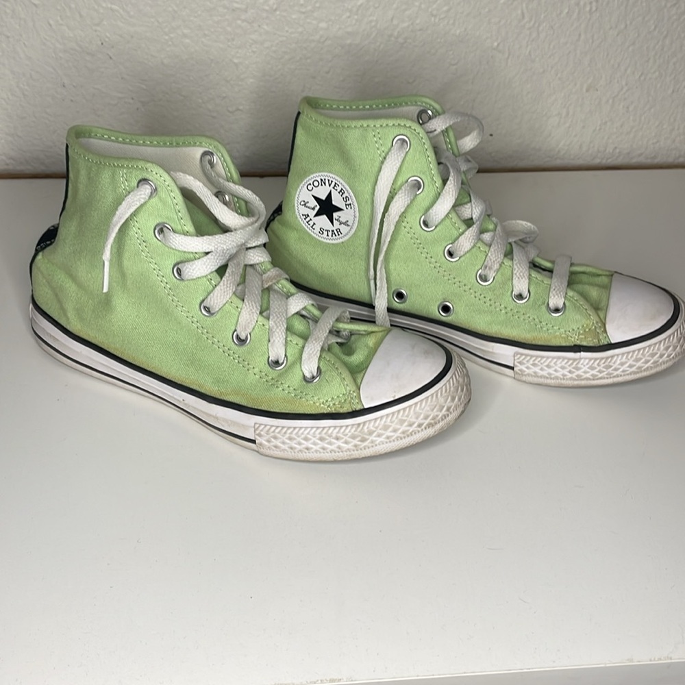 Unisex Kids Converse Chuck Taylor All Star High Top Sneakers Lime Green, Size 3